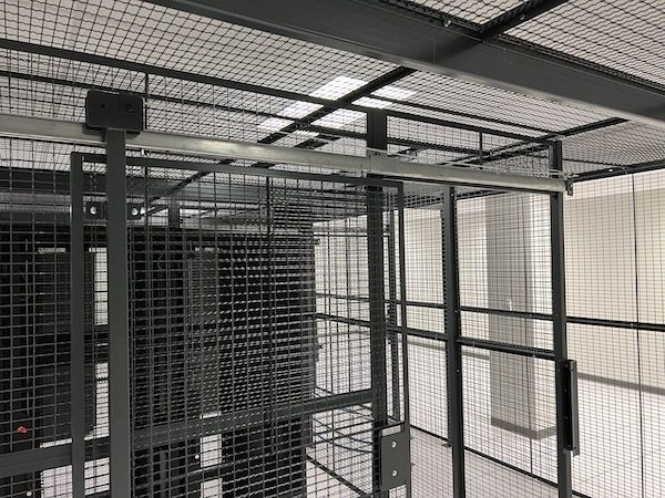 black data center cage